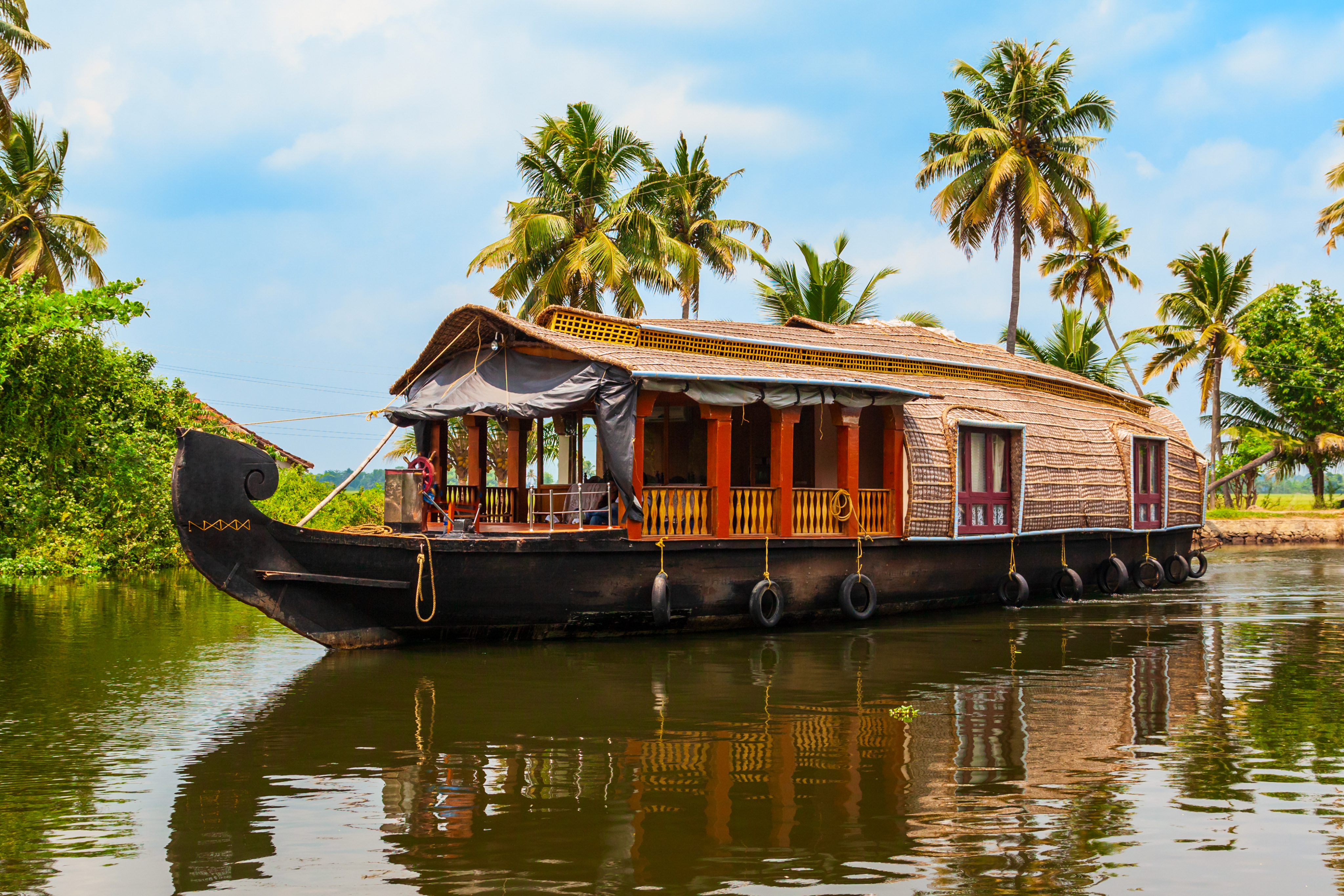 Houseboat side profile view